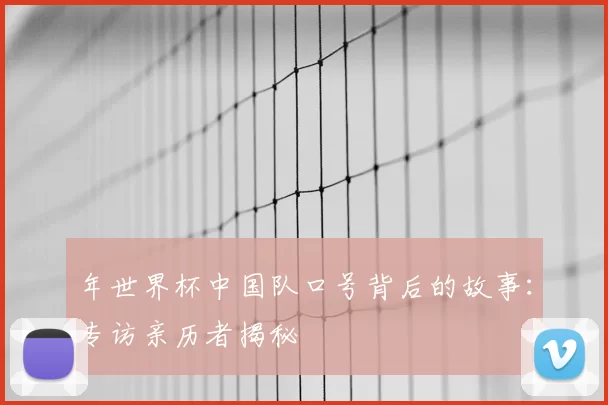 年世界杯中国队口号背后的故事:专访亲历者揭秘